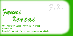 fanni kertai business card